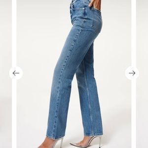 Good American Icon High Waisted Straight Leg Jeans Sz 25/0